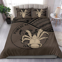 Niue Duvet Cover Set - Niue Coat Of Arms & Coconut Crab Brown - Polynesian Pride