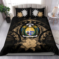 Nauru Duvet Cover Set - Nauru Coat Of Arms & Brown Hibiscus - Polynesian Pride