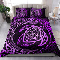 Hawaiian Map Turtle Polynesian Bedding Set Circle Purple - Polynesian Pride