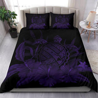 Hawaiian Map Turtle Hibiscus Polynesian Bedding Set - Purple - Polynesian Pride