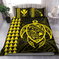 Hawaiian Map Kakau Turtle Kanaka Polynesian Bedding Set - Yellow - Polynesian Pride