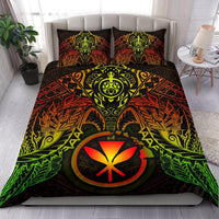 Polynesian Hawaii Duvet Cover Set - Reggae Turtle Manta Ray RED - Polynesian Pride
