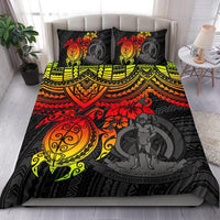 Vanuatu Polynesian Duvet Cover Set - Reggae Turtle RED - Polynesian Pride