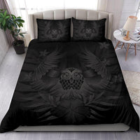 Hawaiian Owl Hibiscus Plumeria Polynesian Bedding Set - Gray - Polynesian Pride