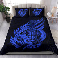 Polynesian Bedding Set - Samoa Duvet Cover Set Father And Son Blue - Polynesian Pride