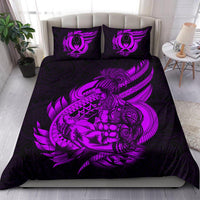 Polynesian Bedding Set - Pohnpei Duvet Cover Set Father And Son Purple - Polynesian Pride