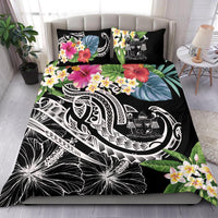 Fiji Polynesian Bedding Set - Summer Plumeria (Black) - Polynesian Pride