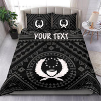 Pohnpei Personalised Bedding Set - Pohnpei Seal With Polynesian Tattoo Style ( Black) - Polynesian Pride