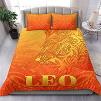Sun In Leo Zodiac Bedding Set Polynesian Tattoo Simple - Orange - Polynesian Pride