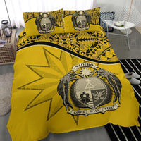 Nauru Duvet Cover Set - Nauru Bedding Flag & Coat Of Arms Yellow - Polynesian Pride