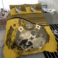 Tonga Duvet Cover Set - Tonga Coat Of Arms Yellow - Polynesian Pride