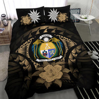 Nauru Duvet Cover Set - Nauru Coat Of Arms & Brown Hibiscus - Polynesian Pride