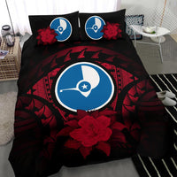 Yap Duvet Cover Set - Yap Flag & Red Hibiscus - Polynesian Pride