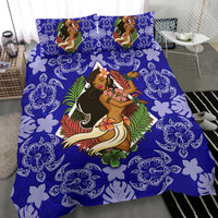 Polynesian Hawaii Duvet Cover Set - Hawaiian Girl Blue - Polynesian Pride