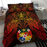 Tonga Polynesian Duvet Cover Set - Red Manta Ray - Polynesian Pride