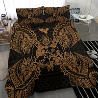 Polynesian Bedding Set - Tonga Duvet Cover Set Map Gold - Polynesian Pride