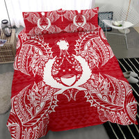 Polynesian Bedding Set - Pohnpei Duvet Cover Set Map Red White - Polynesian Pride