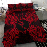 Polynesian Bedding Set - Chuuk Duvet Cover Set Map Red - Polynesian Pride