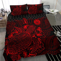 Polynesian Bedding Set - Tahiti Duvet Cover Set Red Color - Polynesian Pride
