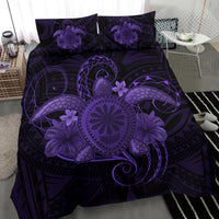Hawaii Turtle Hibiscus Polynesian Bedding Set - Full Style - Purple - Polynesian Pride