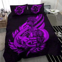 Polynesian Bedding Set - Fiji Duvet Cover Set Father And Son Purple Purple - Polynesian Pride
