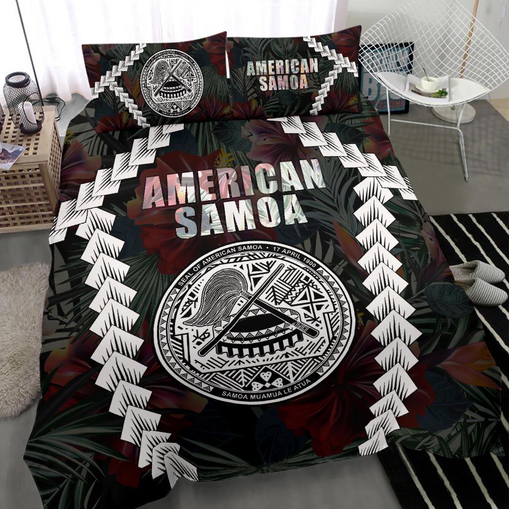 American Samoa Bedding Set - Chain Polynesian BLACK - Polynesian Pride