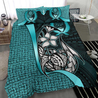 Pohnpei Micronesian Bedding Set Turquoise - Turtle With Hook - Polynesian Pride