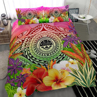 FSM Polynesian Bedding Set - Manta Ray Tropical Flowers - Polynesian Pride
