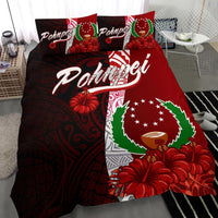 Pohnpei Micronesia Bedding Set - Coat Of Arm With Hibiscus - Polynesian Pride