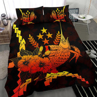 Kosrae Micronesia Bedding Set - Swordfish With Hibiscus - Polynesian Pride
