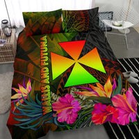 Wallis and Futuna Polynesian Bedding Set - Hibiscus and Banana Leaves - Polynesian Pride
