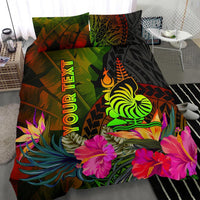 New Caledonia Polynesian Personalised Bedding Set - Hibiscus and Banana Leaves - Polynesian Pride