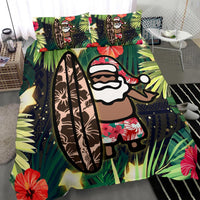 Hawaii Santa Claus Surf Christmas Pattern Bedding Set - AH - Polynesian Pride
