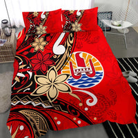 Tahiti Bedding Set - Tribal Flower With Special Turtles Red Color - Polynesian Pride