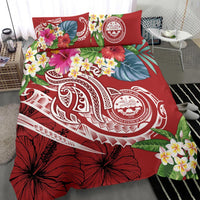FSM Polynesian Bedding Set - Summer Plumeria (Red) - Polynesian Pride