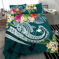 Papua New Guinea Polynesian Bedding Set - Summer Plumeria (Turquoise) - Polynesian Pride