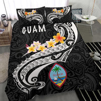 Guam Bedding Set - Guam Seal Polynesian Patterns Plumeria (Black) - Polynesian Pride