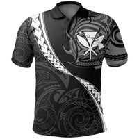 Hawaiian Kanaka Polo Shirt Mano Kihikihi White - Polynesian Pride
