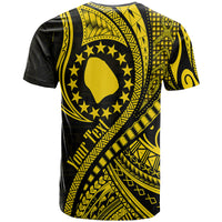 Custom Atiu Cook Islands T Shirt Gold Polynesian Wave Style LT9 - Polynesian Pride