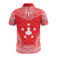 Austral Islands Custom Polo Shirt Tuhaa Pae Flag Polynesian Chief Tattoo Red Version - Polynesian Pride