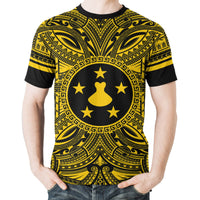 Austral Islands T Shirt Austral Islands Coat of Arms Polynesian Gold Black - Polynesian Pride