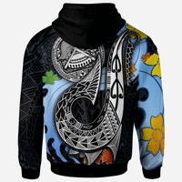 American Samoa Custom Hoodie Fish Hooks and Wave - Polynesian Pride