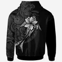 Fiji Hoodie Fish With Plumeria Flowers Style - Polynesian Pride