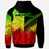 Wallis and Futuna Zip Hoodie Reggage Color Symmetry Style - Polynesian Pride