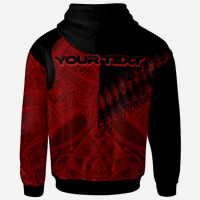 Tonga Custom Hoodie Red Color Symmetry Style - Polynesian Pride