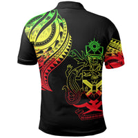 Solomon Islands Polo Shirt Melanesian Tatau Reggae Patterns With Coat Of Arms - Polynesian Pride