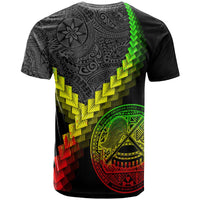 American Samoa T Shirt American Samoan Coat of Arms With Polynesian Tattoo Reggae - Polynesian Pride