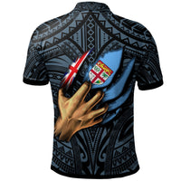 Fiji Custom Polo Shirt Viti In Me (Blue) - Polynesian Pride