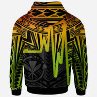 Hawaii Custom Hoodie Kanaka Maoli With Polynesian Pattern In Heartbeat Style (Reggae) - Polynesian Pride