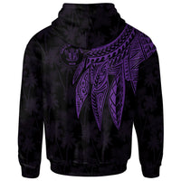 Niue Zip up Hoodie Polynesian Wings (Purple) - Polynesian Pride